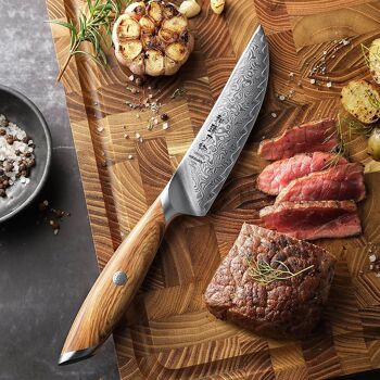 Couteau à steak HEZHEN Damas - Série phare X01 4