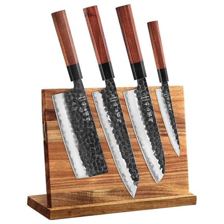 Set da 5 pezzi in acciaio composito HEZHEN con blocco - Serie retrò PM8S