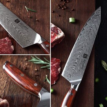 Couteau de chef Xinzuo Damas - Série B27 Yi 3