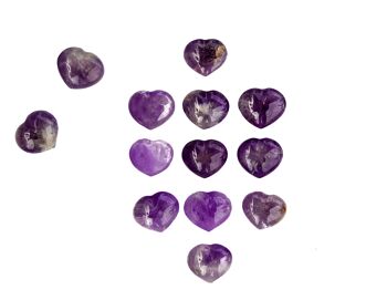 Lot de 10 cristaux de cœur gonflés d'améthyste (30 mm) 5