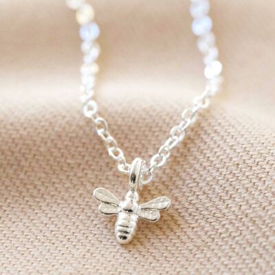 Tiny Bee Charm Choker-Halskette in Silber