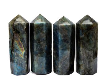 Pointe Tour en Labradorite Naturelle (110mm) 3