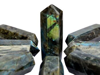 Pointe Tour en Labradorite Naturelle (110mm) 8