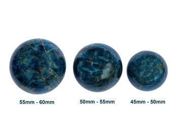 Sphère de cristal d'apatite bleue (45 mm - 60 mm) 5