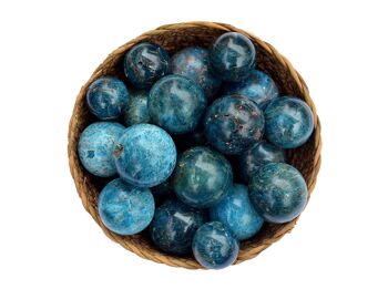 Lot de 1 kg de sphère de cristal d'apatite bleue (10-11 pièces) – (25 mm – 40 mm) 6