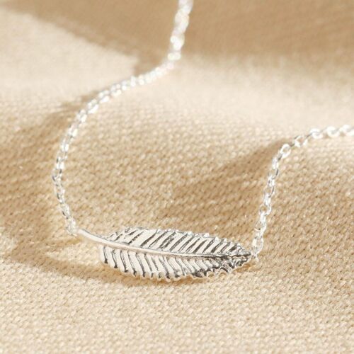 Delicate Sterling Silver Feather Necklace