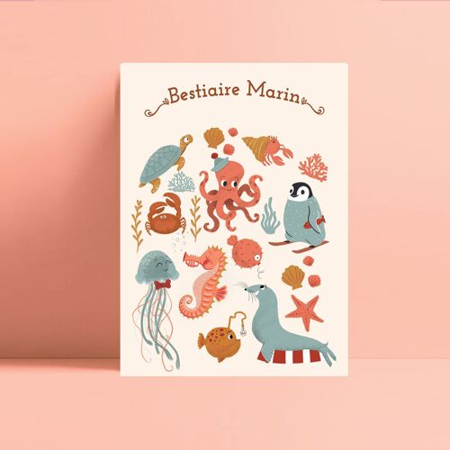 Carte Bestiaire marin