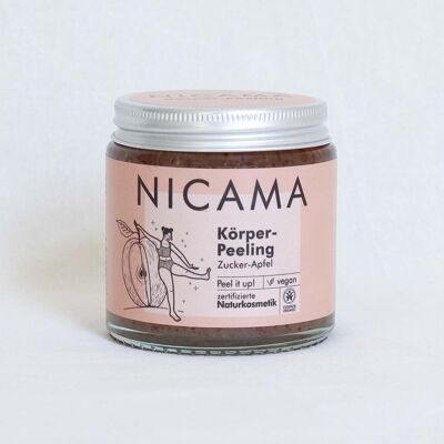 NICAMA - Peeling corpo alla mela zuccherata - scrub upcycling, vegano, biologico