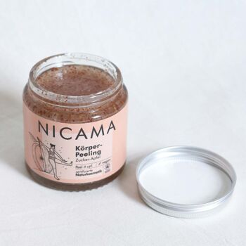 NICAMA - Peeling corporel à la pomme sucrée - gommage upcycling, vegan, bio 2