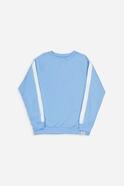 Sweatshirt Raglan Bleu Ciel Coton Bio