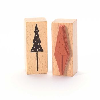 Titre du tampon à motif : petit sapin de Noël avec boules 1