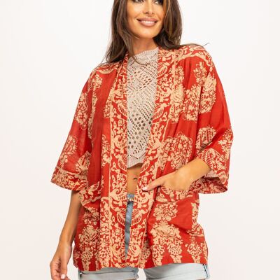 PRINTED TUNIC 100% COTTON IC2048TU_TERRACOTTA