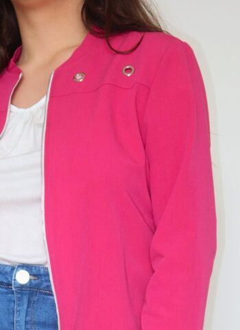 VESTE FUSHIA BOMBERS COUPE DROITE 7