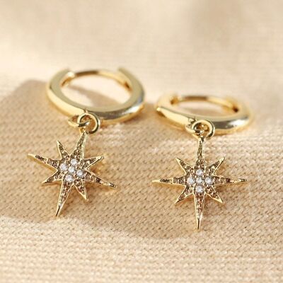 Shooting Star huggie earrings in Gold