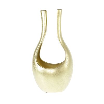 Fioriera per orchidee in ceramica, 20 x 16 x 40 cm, oro, 821820