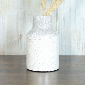 Vase en céramique à pois, Ø 12 x 20 cm, blanc brillant, 821943 2