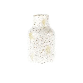 Vase en céramique à pois, Ø 12 x 20 cm, blanc brillant, 821967 1
