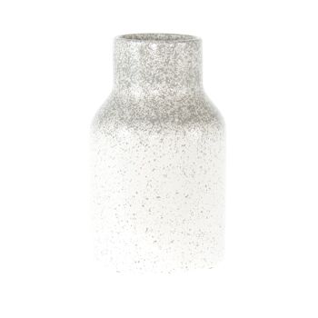Vase en céramique à pois, Ø 16 x 27 cm, blanc brillant, 821981 1