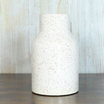 Vase en céramique à pois, Ø 16 x 27 cm, blanc brillant, 821998 2
