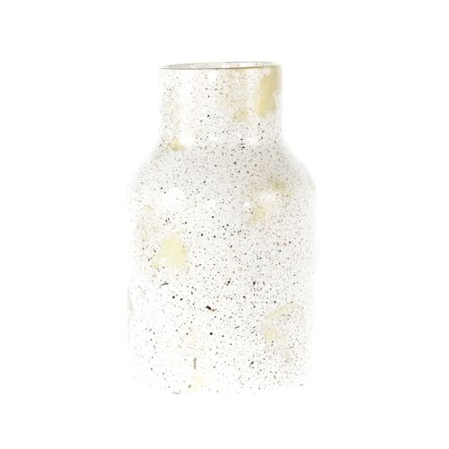 Keramik-Vase gepunktet, Ø 16 x 27 cm, weiß glänzend, 822001