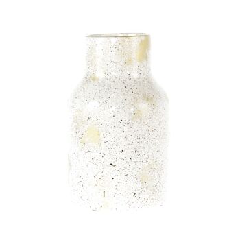Vase en céramique à pois, Ø 16 x 27 cm, blanc brillant, 822001 1