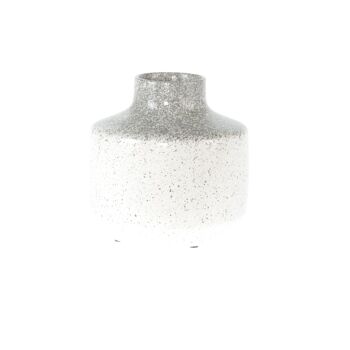 Vase en céramique à pois, Ø 18 x 18 cm, blanc brillant, 822025 1