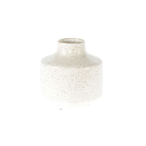 Keramik-Vase gepunktet, Ø 18 x 18 cm, weiß glänzend, 822032