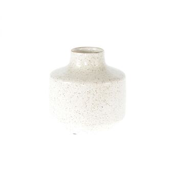 Vase en céramique à pois, Ø 18 x 18 cm, blanc brillant, 822032 1