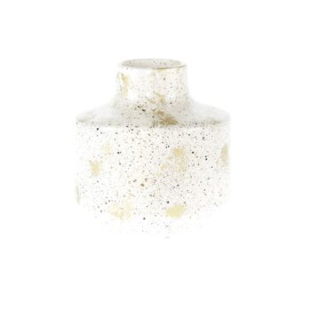 Vase en céramique à pois, Ø 20 x 21,5 cm, blanc brillant, 822087 1