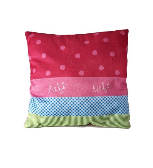 Lief! Pink cushions with dot print 35x35cm