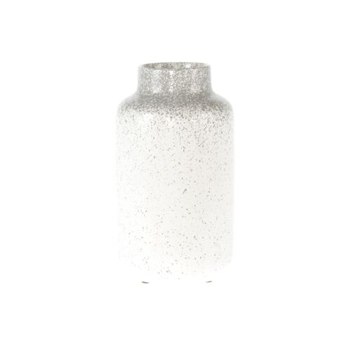 Keramik-Vase gepunktet, Ø 13 x 24 cm, weiß glänzend, 822100