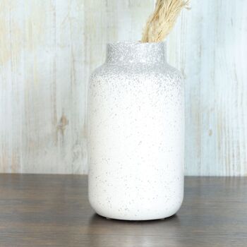 Vase en céramique à pois, Ø 13 x 24 cm, blanc brillant, 822100 2