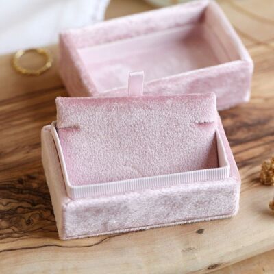 Blush Pink Samtarmband Box