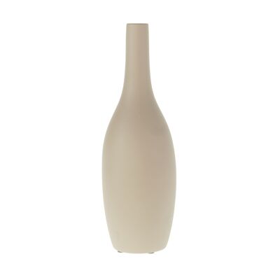 Vase en céramique forme bouteille, Ø 11 x 30 cm, marron mat, 822179