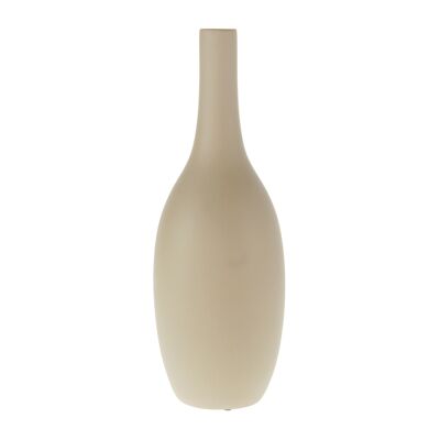 Jarrón de cerámica con forma de botella, Ø 18 x 50 cm, marrón mate, 822193