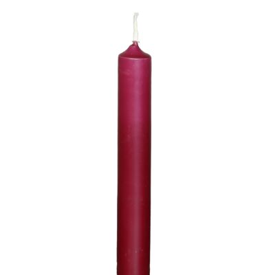 Candele da tavolo in cera, Ø 2 x 17,5 cm, rosso vino, 834967