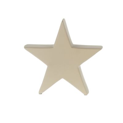 Estrella de cerámica, 25 x 8 x 25 cm, marrón mate, 822209