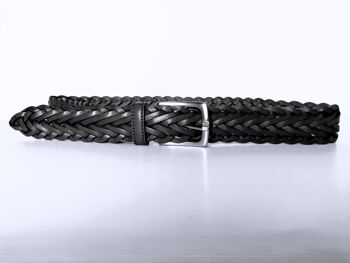 PACK de 10 ceintures AV TRZ-C2H. Ceinture sport en cuir tressé à la main, de couleur noire pour homme. Tailles S, M, L et XL.. 2