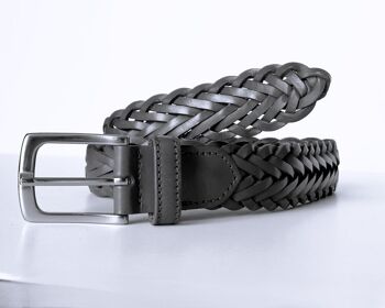 PACK de 10 ceintures AV TRZ-C2H. Ceinture sport en cuir tressé à la main, de couleur noire pour homme. Tailles S, M, L et XL.. 3
