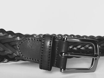 PACK de 10 ceintures AV TRZ-C2H. Ceinture sport en cuir tressé à la main, de couleur noire pour homme. Tailles S, M, L et XL.. 5