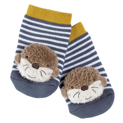 Rasselsocken Otter –  zum Greifen, Rasseln, Strampeln & Geräusche erzeugen - Lernspielzeug für Babys von 0-12 Monaten