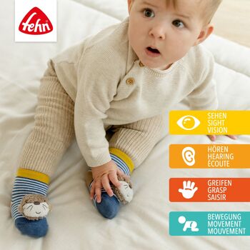 Chaussettes hochet loutre - pour saisir, cliqueter, donner des coups de pied et faire des bruits - jouets éducatifs pour bébés âgés de 0 à 12 mois 2