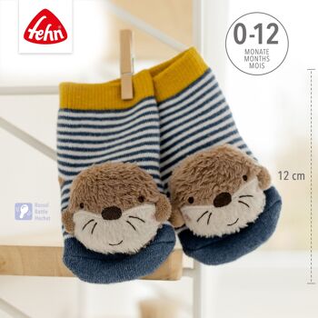 Chaussettes hochet loutre - pour saisir, cliqueter, donner des coups de pied et faire des bruits - jouets éducatifs pour bébés âgés de 0 à 12 mois 4