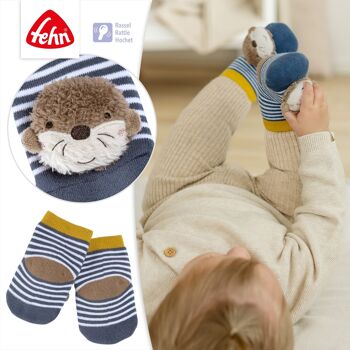 Chaussettes hochet loutre - pour saisir, cliqueter, donner des coups de pied et faire des bruits - jouets éducatifs pour bébés âgés de 0 à 12 mois 5