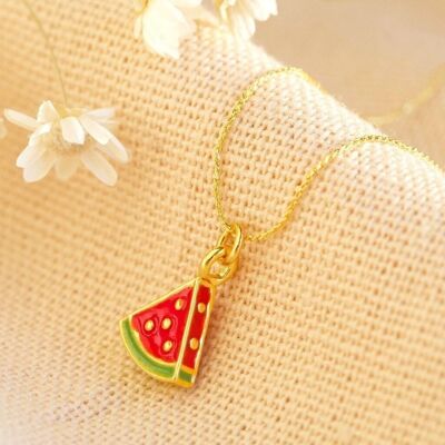 Watermelon necklace in gold