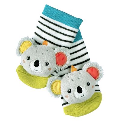 Calcetines con sonajero Koala - calcetines de actividad para bebés para agarrar, traquetear, patear y hacer ruidos - juguetes educativos para bebés de 0 a 12 meses