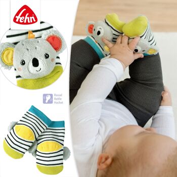 Chaussettes hochet Koala - chaussettes d'activité pour bébé pour saisir, cliqueter, donner des coups de pied et faire des bruits - jouets éducatifs pour bébés âgés de 0 à 12 mois 4