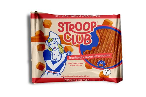 Vegan, palm oil free stroopwafels, made with organic ingredients 2-pack snack pack