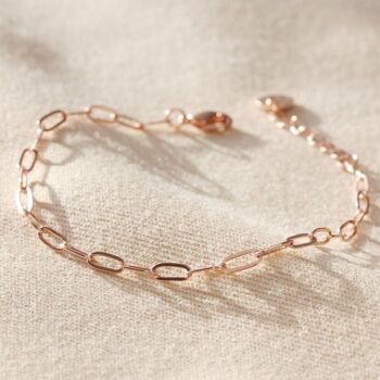 Bracelet chaîne rectangle en or rose 1