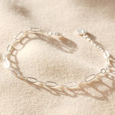 Silver Rectangle Chain Bracelet